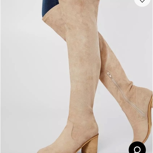 Chic Beige Over the Knee Boots - Picture 2 of 8